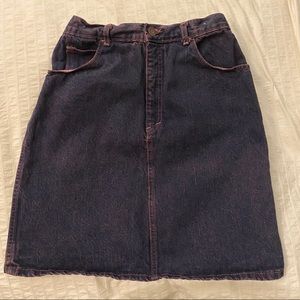 Trousers Up Vintage 80s over dyed pink denim skirt